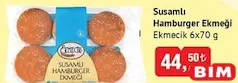 EKMECİK SUSAMLI HAMBURGER EKMEĞİ 6X70 G EKMECİK SUSAMLI HAMBURGER EKMEĞİ 6X70 G